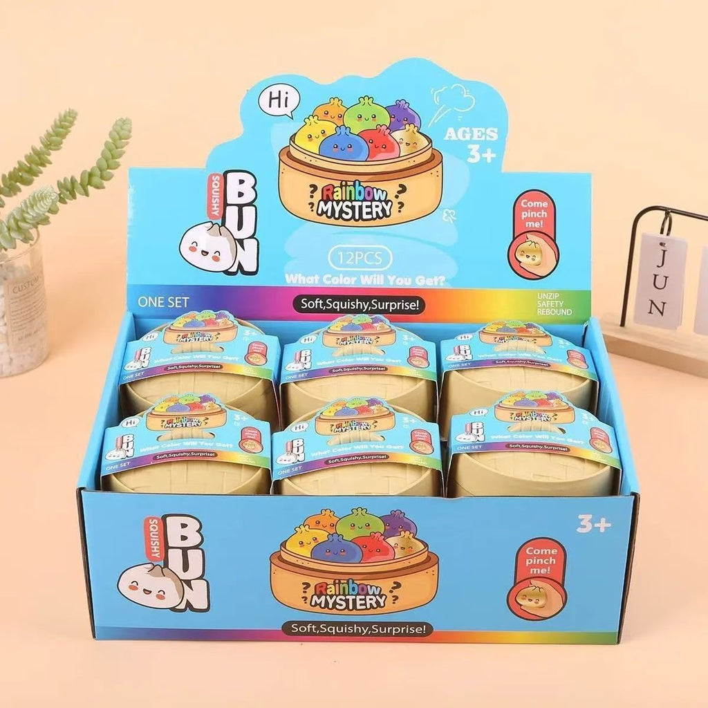 Crystal bun squishy toys, 6 in a box  Sold as a full box of 6, free shipping included.