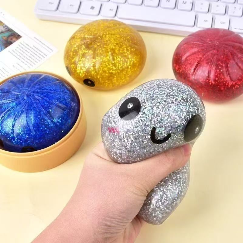Crystal bun squishy toys, 6 in a box  Sold as a full box of 6, free shipping included.